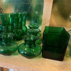 Green Glass Set